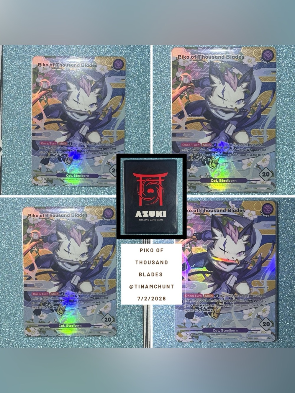 Azuki Piko of Thousand Blades Holo Trading Card - Purple & White